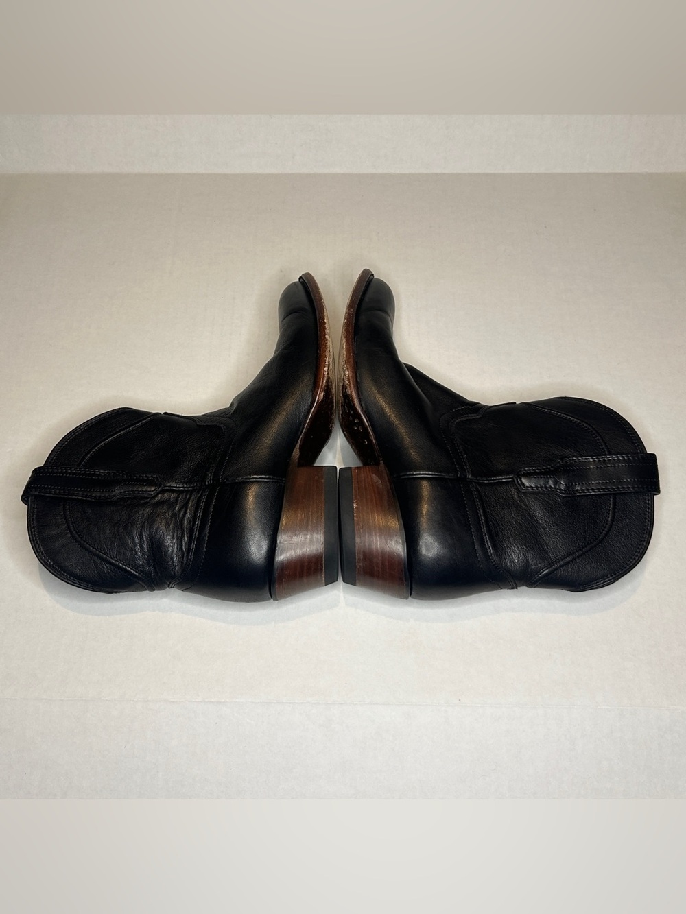 Tecovas Size 8.5B Black Women's Cowboy Ankle Boot with Brown Leather Sole - Picture 7 of 12